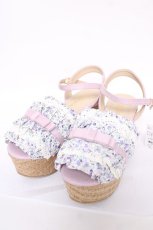 画像1: axes femme POETIQUE / コットン風フリルサンダル L ラベンダー Y-26-07-17-026-AX-SH-SZ-ZY (1)