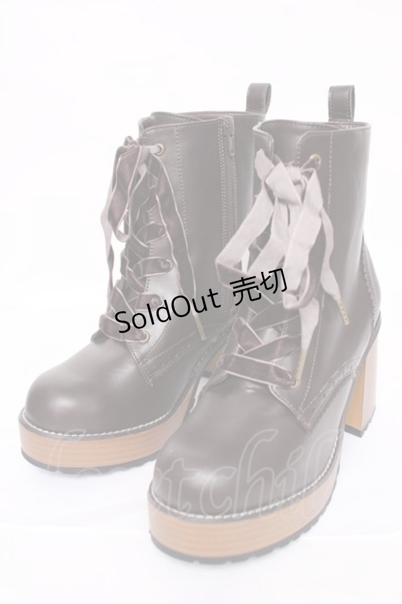 画像1: axes femme POETIQUE / レースアップブーツ L 茶 Y-26-07-17-038-AX-SH-SZ-ZY (1)