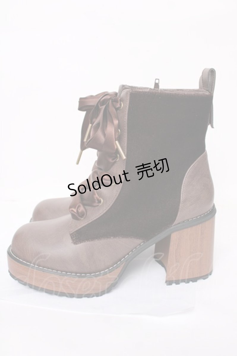 画像2: axes femme POETIQUE / レースアップミドルブーツ L 茶 Y-26-07-17-040-AX-SH-SZ-ZY (2)