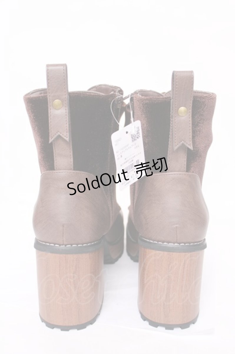 画像3: axes femme POETIQUE / レースアップミドルブーツ L 茶 Y-26-07-17-040-AX-SH-SZ-ZY (3)