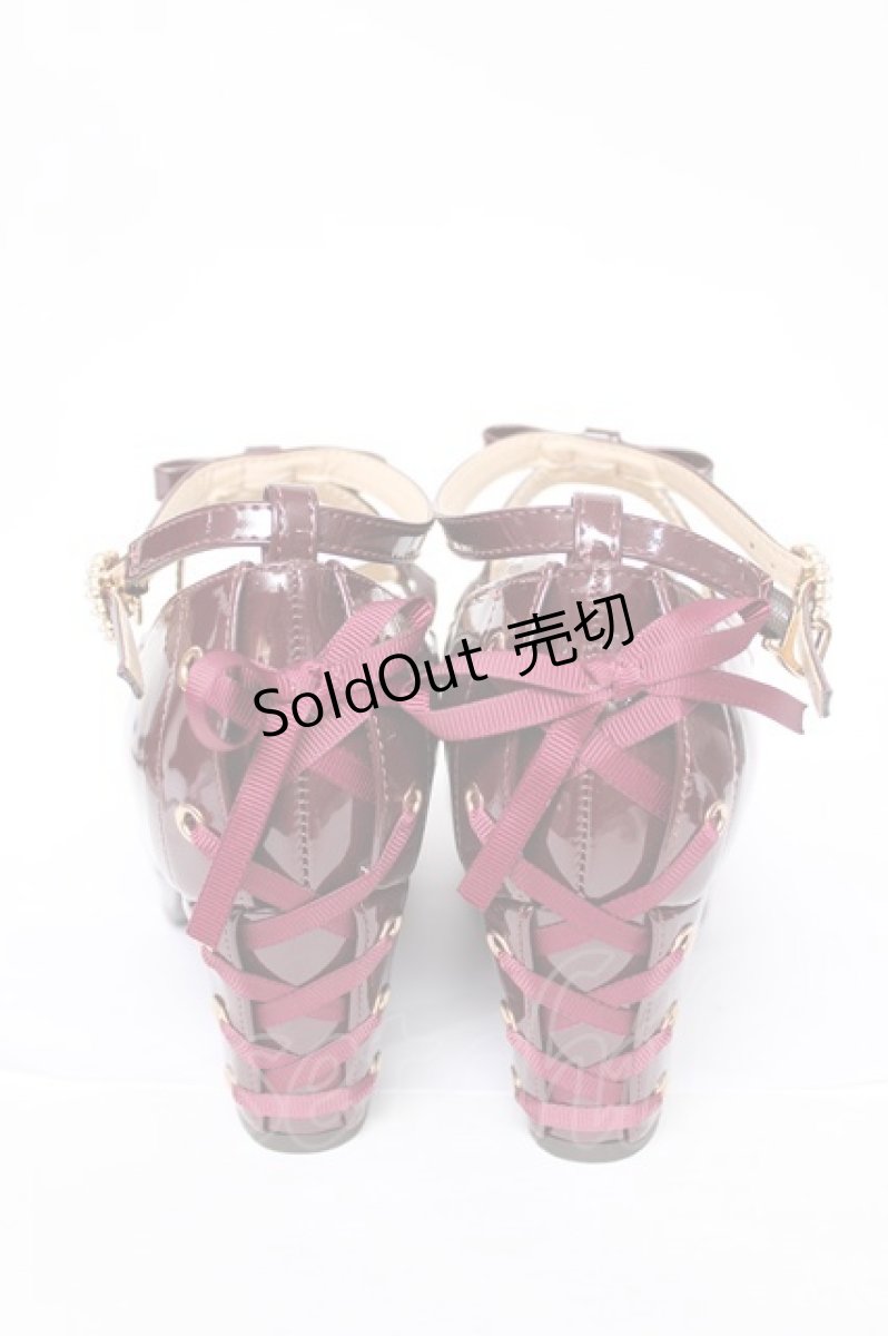 画像3: axes femme POETIQUE / レースアップエナメルパンプス L ワイン Y-26-07-17-041-AX-SH-SZ-ZS (3)