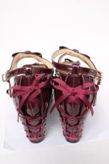 画像3: axes femme POETIQUE / レースアップエナメルパンプス L ワイン Y-26-07-17-048-AX-SH-SZ-ZY (3)