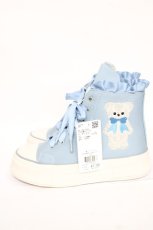 画像2: axes femme kawaii / ベア刺繍スニーカー L サックス Y-26-07-17-062-AX-SH-SZ-ZY (2)