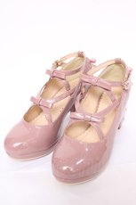 画像1: axes femme POETIQUE / エナメルレースアップパンプス L 淡ピンク Y-26-07-17-019-AX-SH-SZ-ZY (1)
