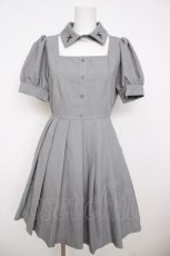 画像1: Jamieエーエヌケー / クロスプリントプリーツワンピース M グレー Y-26-07-18-072-LO-SK-SZ-ZY (1)