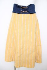 画像1: axes femme / ビット付ハイウエストスカート M イエロー Y-26-07-18-085-AX-SK-SZ-ZY (1)