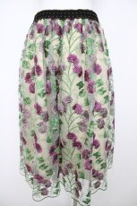 画像2: axes femme / 花柄刺繍スカート  キナリ Y-26-07-18-089-AX-SK-SZ-ZY (2)