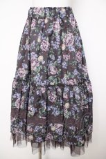 画像1: axes femme / ホーリーローズ柄フリルスカート F Dブラウン Y-26-07-18-090-AX-SK-SZ-ZY (1)