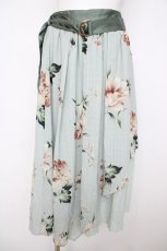 画像1: axes femme / 花柄シアーチェックフレアスカート F ミント Y-26-07-18-114-AX-SK-SZ-ZY (1)