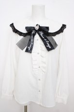画像1: Pal elfy / フリルブラウス  白ｘ黒 Y-26-07-18-029-LO-TO-AS-ZY (1)