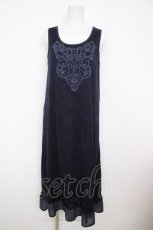 画像1: axes femme / レーシージャガードロングワンピース M コン Y-26-07-18-046-AX-OP-SZ-ZY (1)