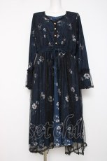 画像1: axes femme / コスモス柄レーヤード風ワンピース M 紺 Y-26-07-20-045-AX-OP-SZ-ZY (1)