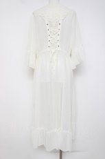 画像2: axes femme / バックレースアップガウン M 生成り Y-26-07-20-047-AX-TO-SZ-ZY (2)