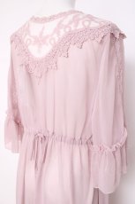 画像3: axes femme / 楊柳レースロングガウン M 淡ピンク Y-26-07-20-050-AX-TO-SZ-ZY (3)