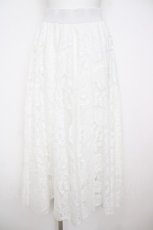 画像1: axes femme / レースサーキュラースカート M 白 Y-26-07-20-055-AX-SK-SZ-ZY (1)