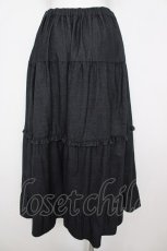 画像2: axes femme NOSTALGIE / フリルデニム切替スカート F 黒 Y-26-07-20-078-AX-SK-SZ-ZY (2)