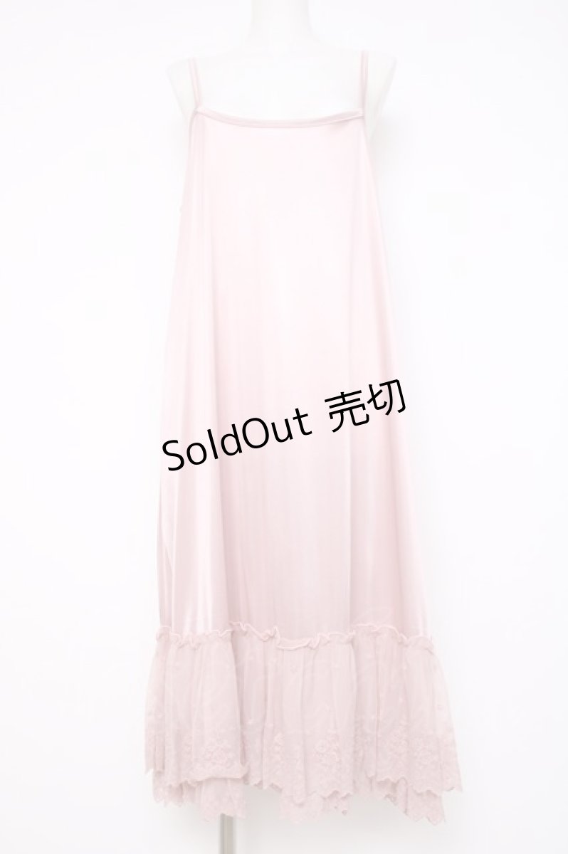 画像1: axes femme POETIQUE / 裾レースペチワンピース M 淡ピンク Y-26-07-20-031-AX-OP-SZ-ZY (1)