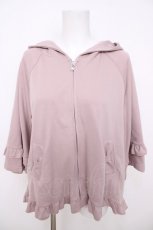 画像1: axes femme / リボンポケットフレアーパーカー F ピンク Y-26-07-21-050-AX-TO-SZ-ZY (1)