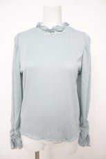 画像1: axes femme / タック×フレア袖ラメリブプルオーバー F サックス Y-26-07-21-059-AX-TO-SZ-ZY (1)