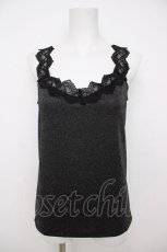 画像1: axes femme / ラメカットレースタンクトップ F 黒シルバーラメ Y-26-07-21-007-AX-TO-SZ-ZY (1)