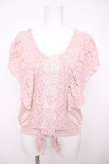 画像1: axes femme / レース使いクロプトトップス M ピンク Y-26-07-21-064-AX-TO-SZ-ZY (1)