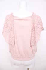 画像2: axes femme / レース使いクロプトトップス M ピンク Y-26-07-21-064-AX-TO-SZ-ZY (2)