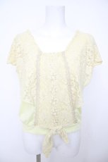 画像1: axes femme / レース使いクロプトトップス M Yグリーン Y-26-07-21-065-AX-TO-SZ-ZY (1)