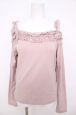 画像1: axes femme / 肩リボンオフショル風インナープルオーバー F ピンク Y-26-07-21-067-AX-TO-SZ-ZY (1)