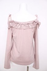 画像2: axes femme / 肩リボンオフショル風インナープルオーバー F ピンク Y-26-07-21-067-AX-TO-SZ-ZY (2)