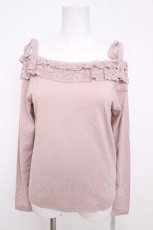画像1: axes femme / 肩リボンオフショル風インナープルオーバー F ピンク Y-26-07-21-068-AX-TO-SZ-ZY (1)