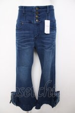 画像1: axes femme / フリルハイウエストデニムパンツ L インディゴ Y-26-07-21-076-AX-PA-SZ-ZY (1)