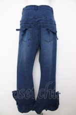 画像2: axes femme / フリルハイウエストデニムパンツ L インディゴ Y-26-07-21-076-AX-PA-SZ-ZY (2)