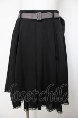 画像1: axes femme POETIQUE / ベルト付イレヘムフリルスカート M 黒 Y-26-07-21-083-AX-SK-SZ-ZY (1)