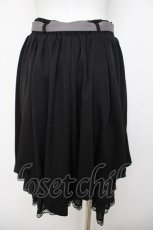 画像2: axes femme POETIQUE / ベルト付イレヘムフリルスカート M 黒 Y-26-07-21-083-AX-SK-SZ-ZY (2)