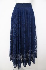 画像1: axes femme / レースサーキュラースカート M 紺 Y-26-07-21-103-AX-SK-SZ-ZY (1)