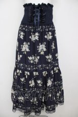 画像1: axes femme / 花柄2wayロングスカート M 紺 Y-26-07-21-115-AX-SK-SZ-ZY (1)