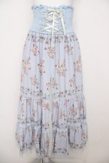 画像1: axes femme / 花柄2wayロングスカート M サックス Y-26-07-21-116-AX-SK-SZ-ZY (1)