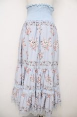 画像2: axes femme / 花柄2wayロングスカート M サックス Y-26-07-21-116-AX-SK-SZ-ZY (2)