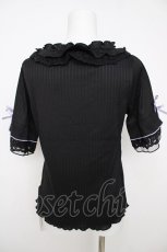 画像2: axes femme / リボン×レース×フリルプルオーバー F 黒 Y-26-07-21-028-AX-TO-SZ-ZY (2)