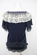 画像2: axes femme / メッセージライン入りリボンプルオーバー M 紺 Y-26-07-21-032-AX-TO-SZ-ZY (2)
