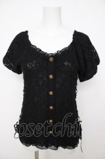 画像1: axes femme / 起毛レースBL風トップス M 黒 Y-26-07-21-033-AX-TO-SZ-ZY (1)