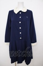 画像1: F i.n.t / 釦使いクレリックワンピース F ネイビー Y-26-07-23-049-CA-OP-SZ-ZY (1)