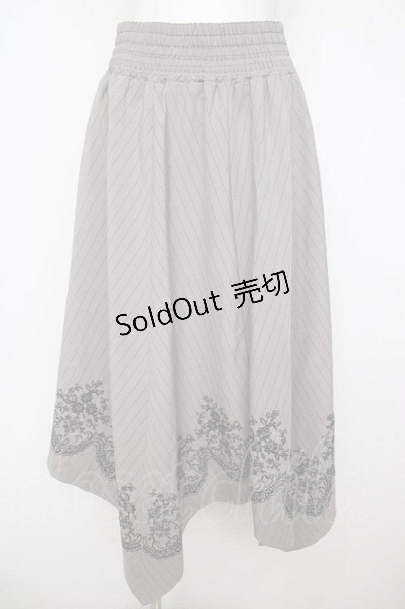 画像1: axes femme / 裾刺繍イレヘムスカート M グレー Y-26-07-23-064-AX-SK-SZ-ZY (1)