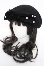 画像1: m petit by misako / AMリボンBベレー 57.5cm 中黒 Y-26-07-23-018-LO-AC-SZ-ZY (1)
