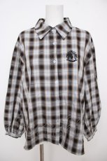 画像1: NieR Clothing / チェックシャツ F グレー Y-26-07-23-029-PU-BL-SZ-ZY (1)