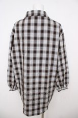 画像2: NieR Clothing / チェックシャツ F グレー Y-26-07-23-029-PU-BL-SZ-ZY (2)