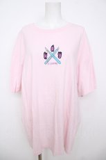 画像1: KRY CLOTHING / 半袖「匂嗅悪？？」ハーフスリーブTシャツ  ピンク Y-26-07-23-032-PU-TO-SZ-ZY (1)
