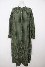 画像1: axes femme / チェック柄シャツワンピース M グリーン Y-26-07-23-046-AX-OP-SZ-ZY (1)