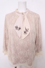 画像1: axes femme / ボウタイレースプルオーバー M ベージュ Y-26-07-24-044-AX-TO-SZ-ZY (1)