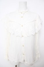 画像1: axes femme NOSTALGIE / コットンレースブラウス M 白 Y-26-07-24-047-AX-BL-SZ-ZY (1)